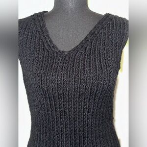 DKNY Jeans V-Neck Black Sweater Tank Small